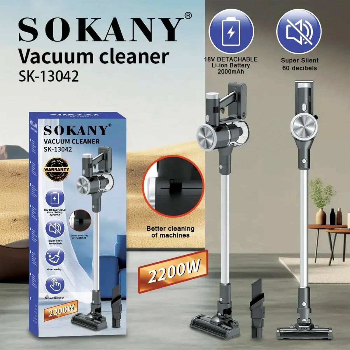 Sokany SK13042 Cordless Vacuum