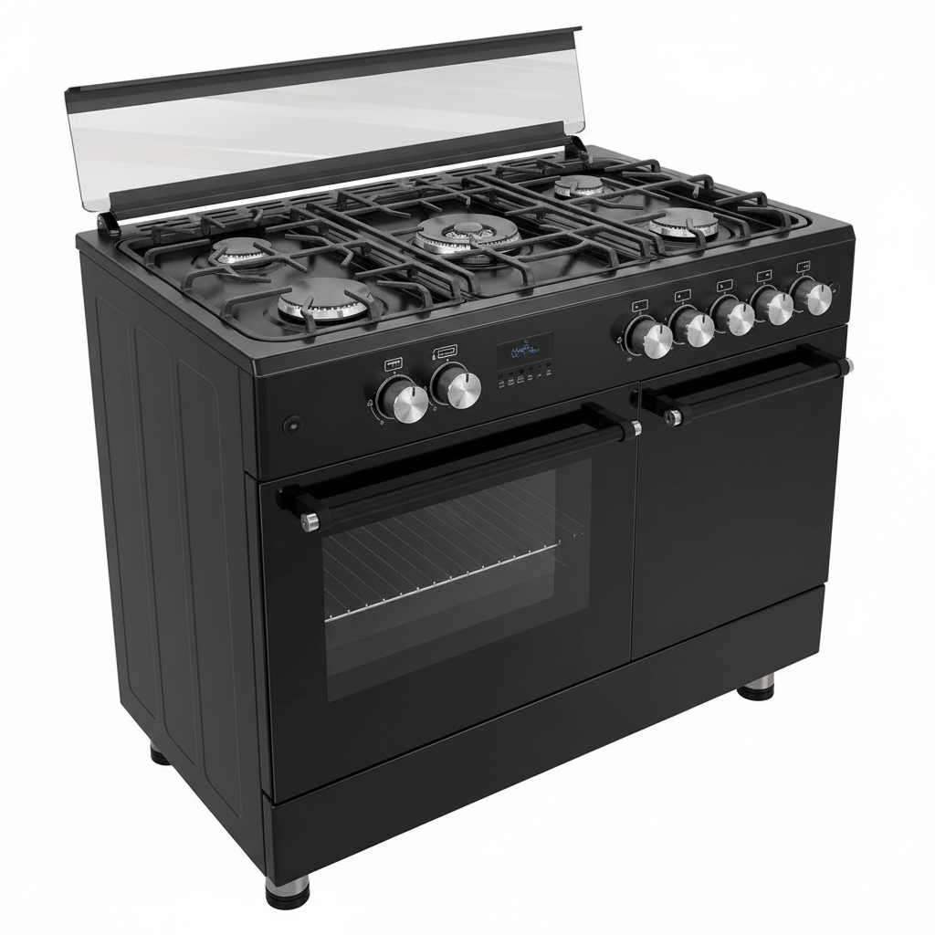 General Lux 5090B 5-Burner Gas Cooker Black
