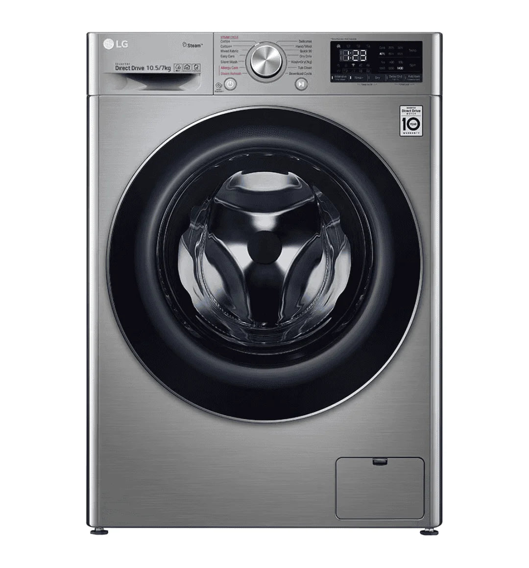 LG F4V5RGP2T 10.5kg/7kg Washer Dryer Silver