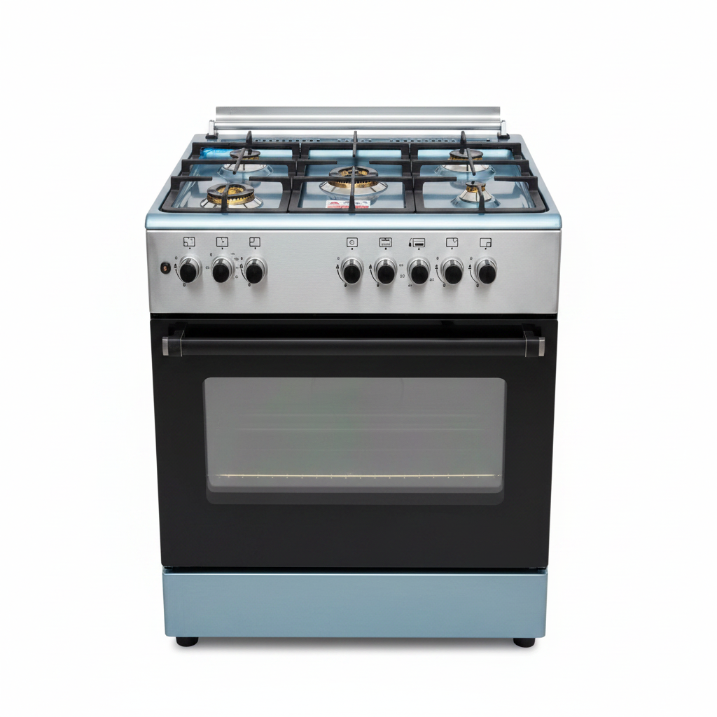 JET General Gold 7000S 5-Burner Gas Cooker Silver