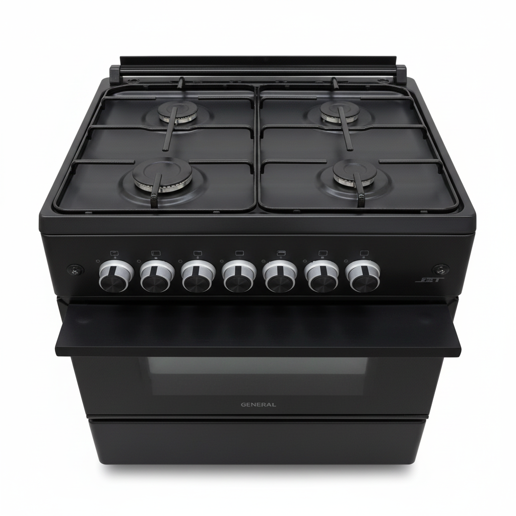 JET General Gold 7200 60x60 Gas Cooker Black