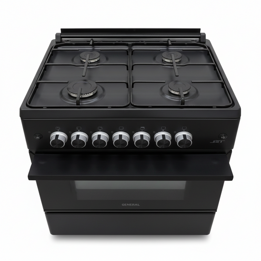 JET General Gold 7200 60x60 Gas Cooker Black