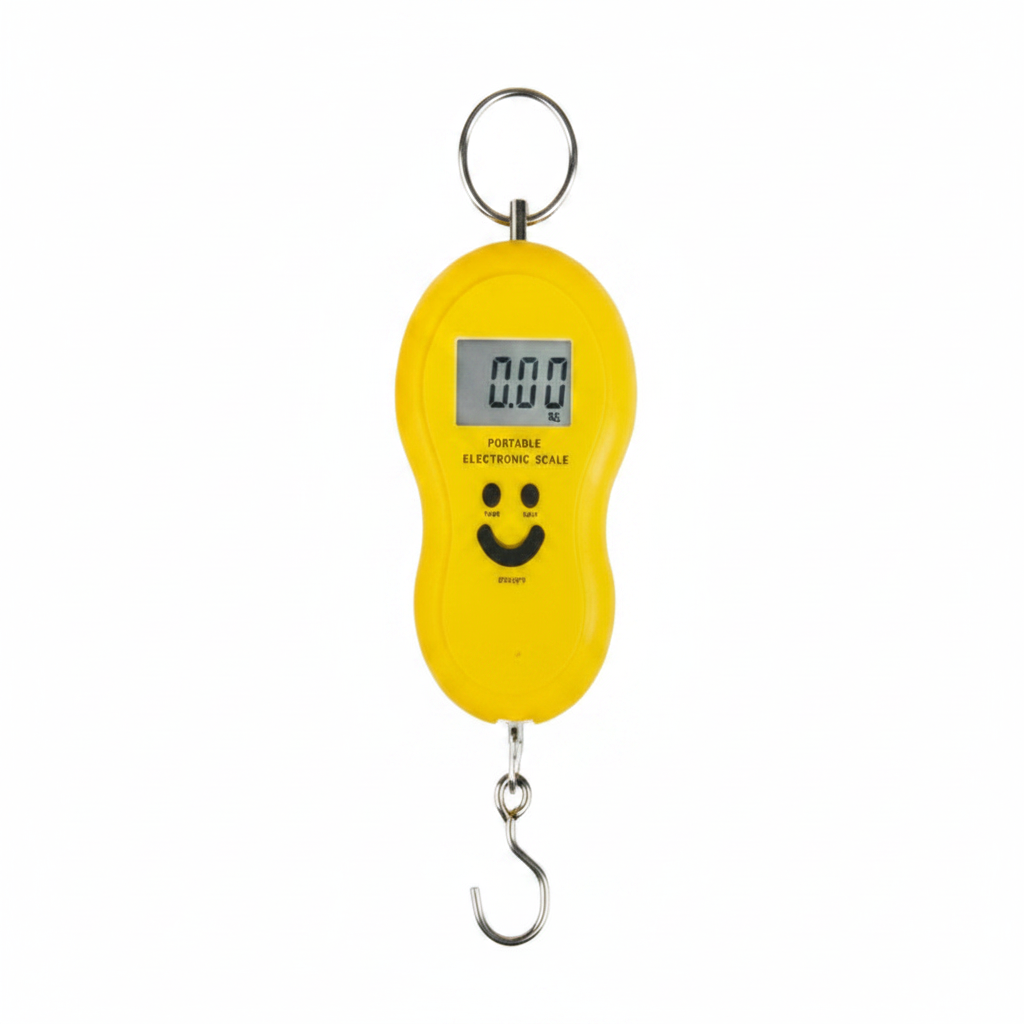 Yellow luggage scale model QR603