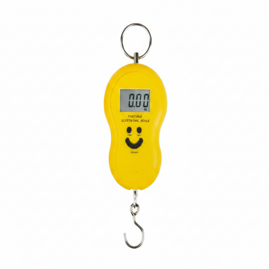 Yellow luggage scale model QR603